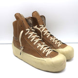 OXS Rubber Soul Platform High Top Sneakers Brown Perforated Leather Size 41