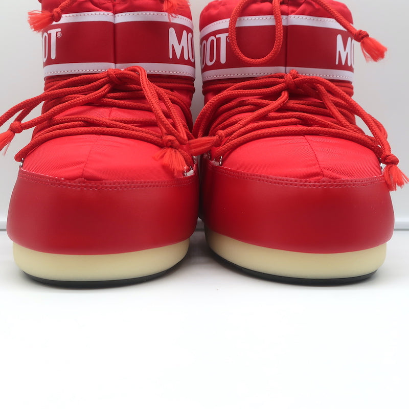 Moon Boot Icon Low Snowboots Red Nylon Size 6 NEW