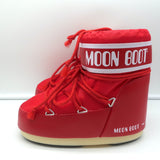 Moon Boot Icon Low Snowboots Red Nylon Size 6 NEW