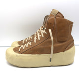 OXS Rubber Soul Platform High Top Sneakers Brown Perforated Leather Size 41