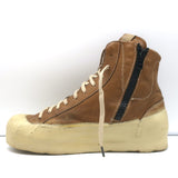 OXS Rubber Soul Platform High Top Sneakers Brown Perforated Leather Size 41