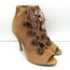 Tabitha Simmons Lace-Up Open Toe Booties Bonai Brown Perforated Suede Size 41