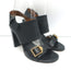 Chloe Slingback Sandals Black Leather Size 36.5 Buckled Open Toe Heels
