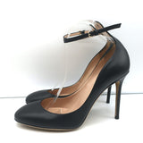 Valentino Tango Ankle Strap Pumps Black Leather Size 41