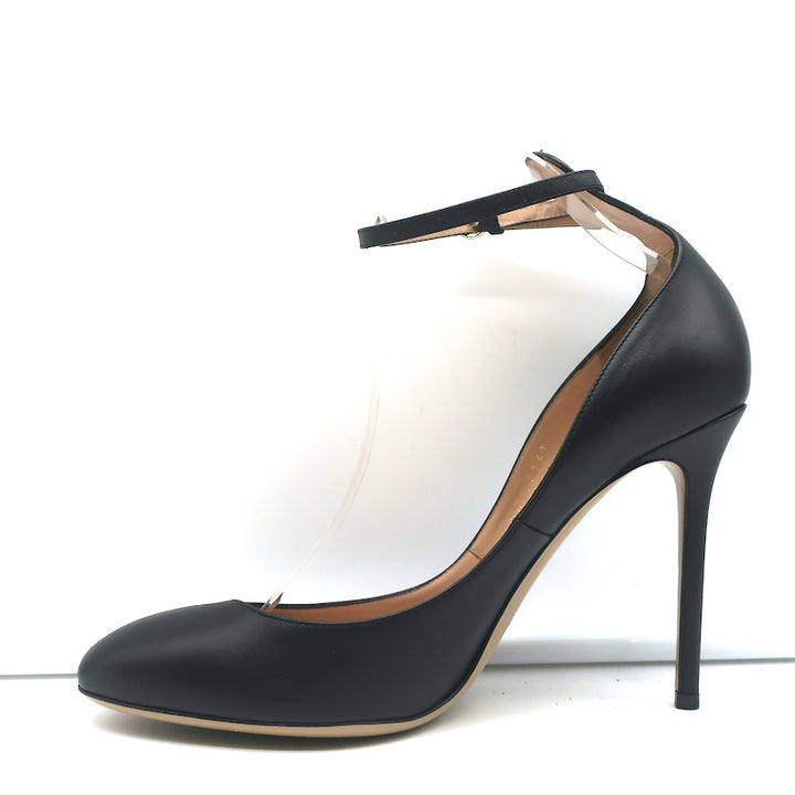 Valentino Tango Ankle Strap Pumps Black Leather Size 41