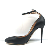 Valentino Tango Ankle Strap Pumps Black Leather Size 41