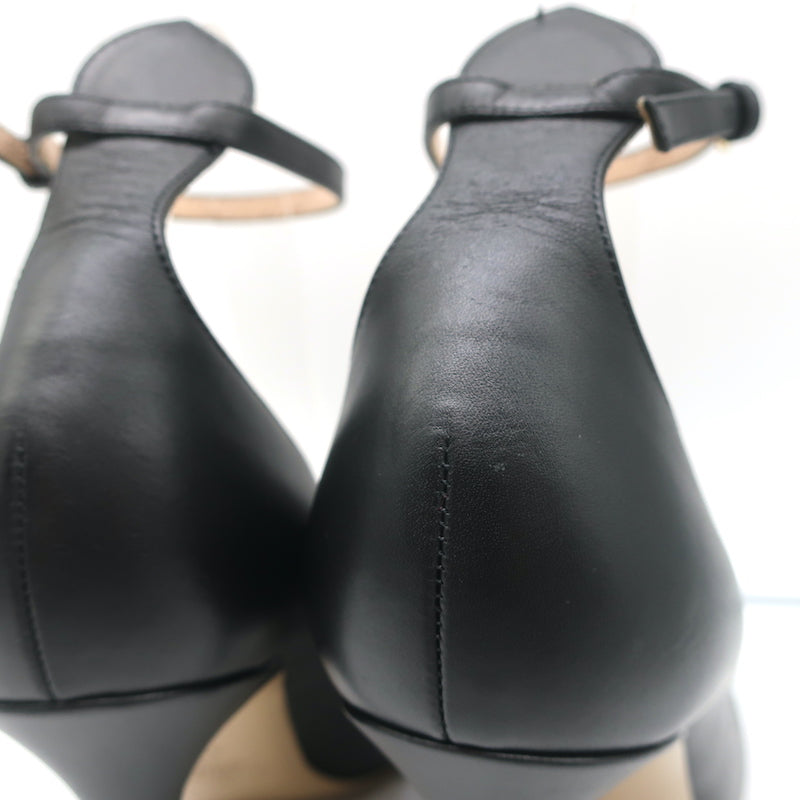 Valentino Tango Ankle Strap Pumps Black Leather Size 41