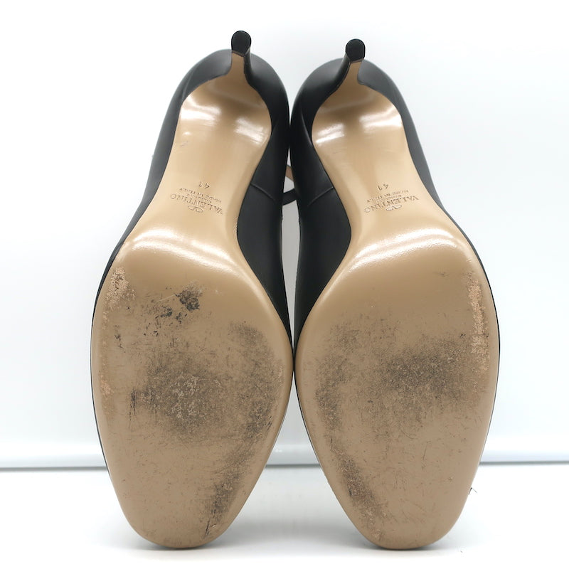 Valentino Tango Ankle Strap Pumps Black Leather Size 41