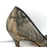 Rene Caovilla Lace Pumps Black Size 36.5 Pointed Toe Heels