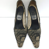 Rene Caovilla Lace Pumps Black Size 36.5 Pointed Toe Heels