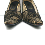 Rene Caovilla Lace Pumps Black Size 36.5 Pointed Toe Heels