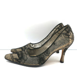 Rene Caovilla Lace Pumps Black Size 36.5 Pointed Toe Heels