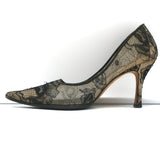 Rene Caovilla Lace Pumps Black Size 36.5 Pointed Toe Heels