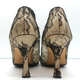 Rene Caovilla Lace Pumps Black Size 36.5 Pointed Toe Heels