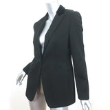 Giorgio Armani Classico Velvet-Collar Blazer Black Wool Crepe Size 40
