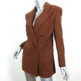 Escada by Margaretha Ley Double Breasted Blazer Jacket Brown Wool-Angora Size 36