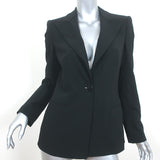 Giorgio Armani Blazer Black Stretch Wool Crepe Size 38 One-Button Jacket