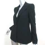 Giorgio Armani Blazer Black Stretch Wool Crepe Size 38 One-Button Jacket