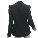 Giorgio Armani Blazer Black Stretch Wool Crepe Size 38 One-Button Jacket