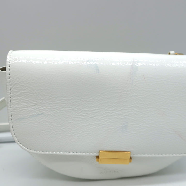 Wandler Anna Belt Bag White Patent Leather Small Crossbody