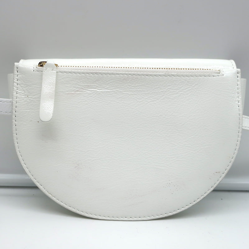 Wandler Anna Belt Bag White Patent Leather Small Crossbody