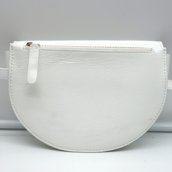 Wandler Anna Belt Bag White Patent Leather Small Crossbody