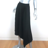 Joseph Pleated Asymmetric Midi Skirt Sabin Black Crepe Size 38