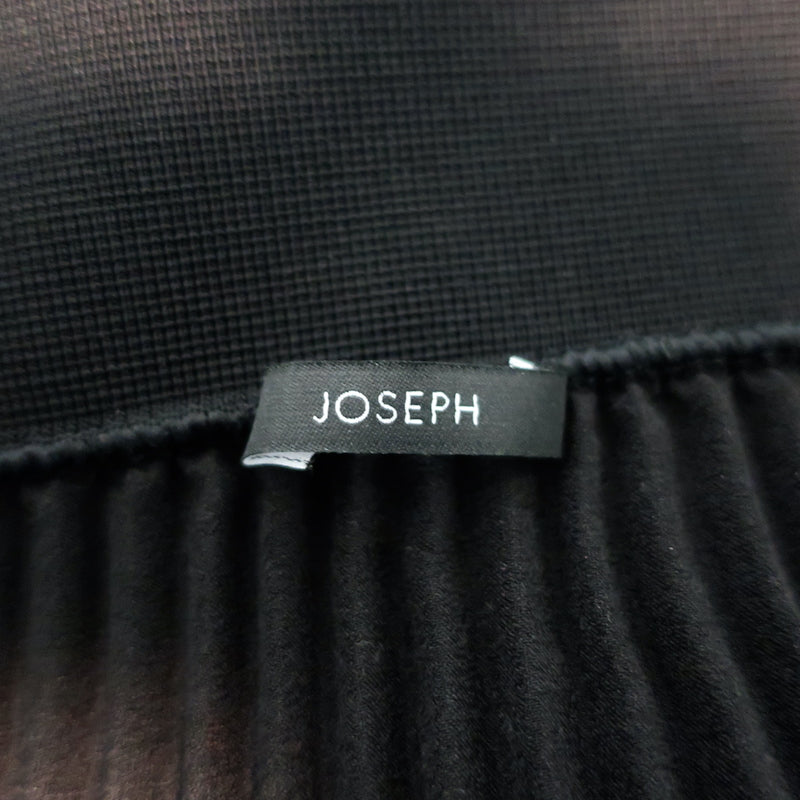 Joseph Pleated Asymmetric Midi Skirt Sabin Black Crepe Size 38