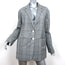 Tibi Oversize Blazer Jasper Gray Checked Wool-Blend Size 6 Two Button Jacket