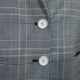 Tibi Oversize Blazer Jasper Gray Checked Wool-Blend Size 6 Two Button Jacket