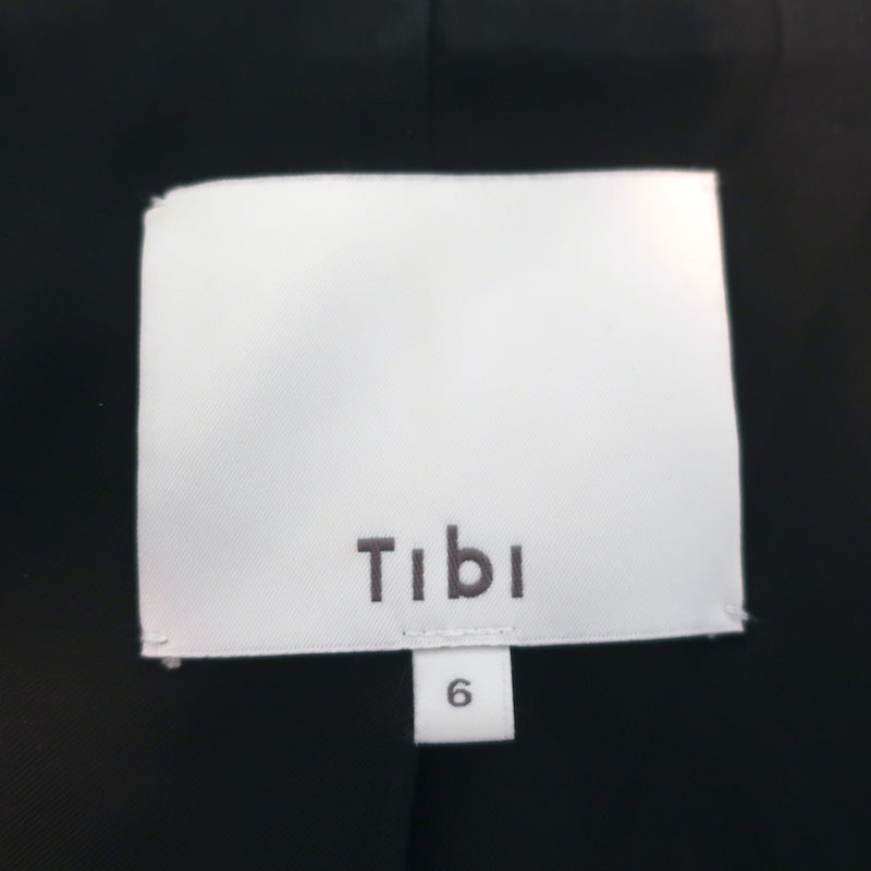 Tibi Oversize Blazer Jasper Gray Checked Wool-Blend Size 6 Two Button Jacket
