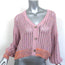 Line Cardigan Briallen Pink Metallic Crochet Size Medium V-Neck Sweater NEW