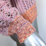 Line Cardigan Briallen Pink Metallic Crochet Size Medium V-Neck Sweater NEW