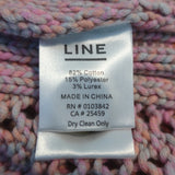 Line Cardigan Briallen Pink Metallic Crochet Size Medium V-Neck Sweater NEW