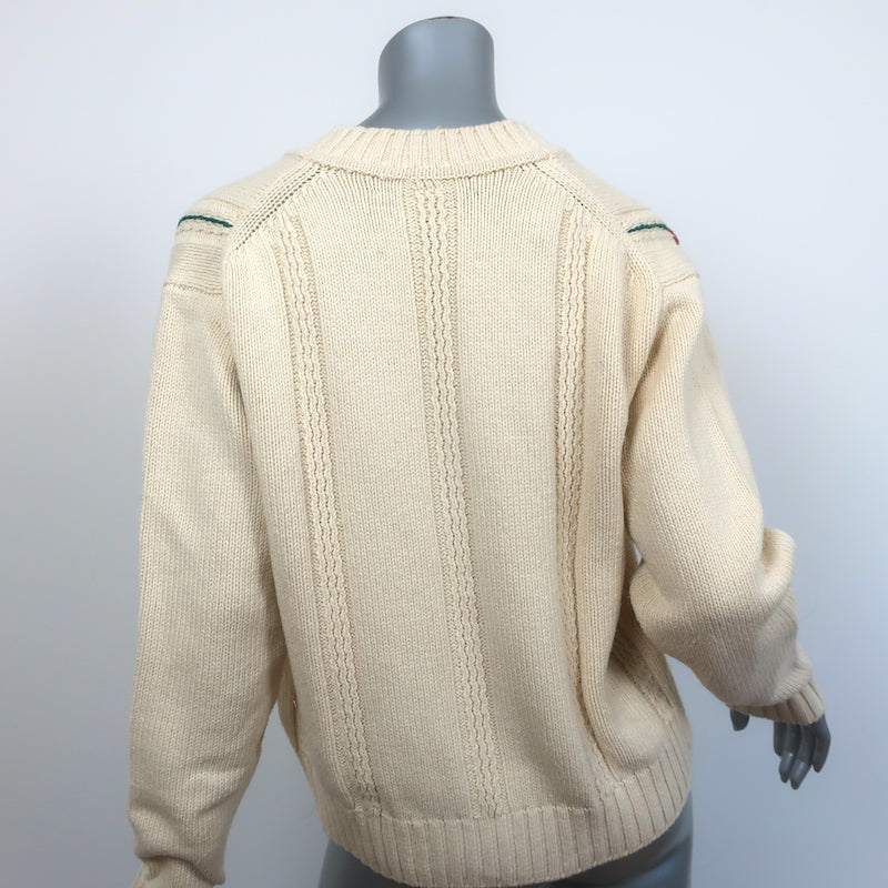 RE/DONE 50s V-Neck Cardigan Ivory Floral-Embroidered Knit Size Extra Small NEW