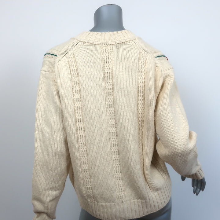 RE/DONE 50s V-Neck Cardigan Ivory Floral-Embroidered Knit Size Extra Small NEW