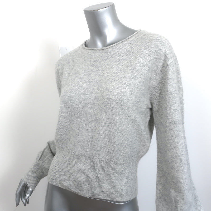 Crush Cashmere Frayed Wide Sleeve Sweater Heather Gray Size 1 NEW