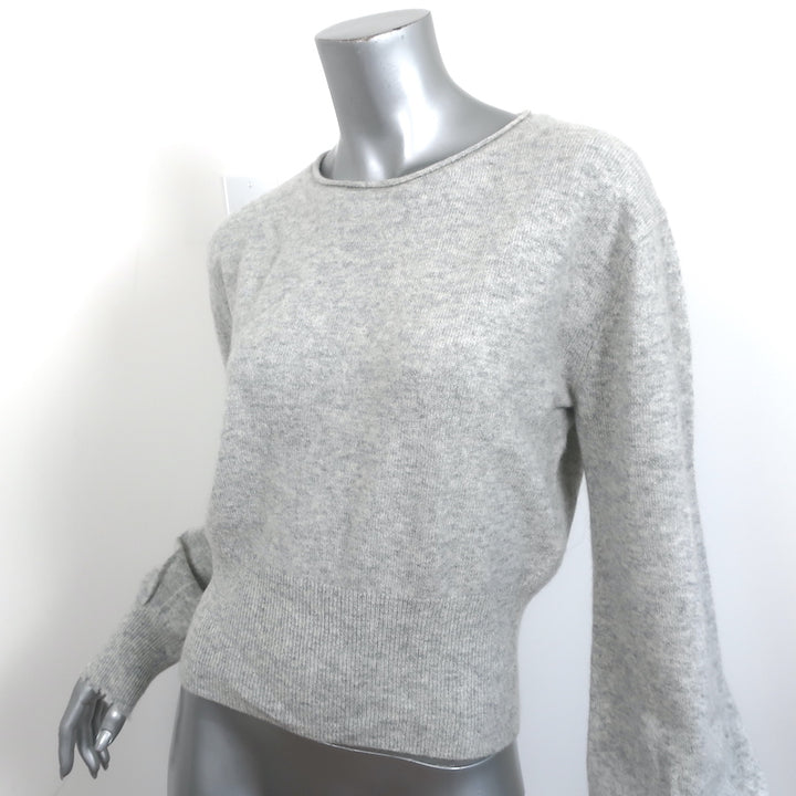 Crush Cashmere Frayed Wide Sleeve Sweater Heather Gray Size 1 NEW
