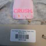 Crush Cashmere Frayed Wide Sleeve Sweater Heather Gray Size 1 NEW