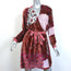 Forte_Forte Patchwork Wrap Dress Floral Print Velvet Size 0 Long Sleeve Mini
