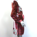 Forte_Forte Patchwork Wrap Dress Floral Print Velvet Size 0 Long Sleeve Mini
