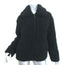 Apparis Tara Faux Shearling Jacket Black Size Medium Zip-Up Short Coat
