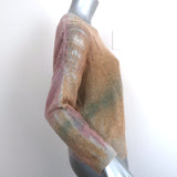 Raquel Allegra Distressed Sweater Pink/Multi Wool-Cashmere Knit Size 1