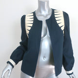 Alix of Bohemia Zoe Blazer Navy Cotton Size Medium Open-Front Jacket NEW