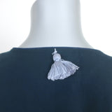 Alix of Bohemia Zoe Blazer Navy Cotton Size Medium Open-Front Jacket NEW