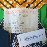 Alix of Bohemia Zoe Blazer Navy Cotton Size Medium Open-Front Jacket NEW