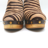 Veronica Beard Grita Clogs Tiger Print Calf Hair Size 10 High Heel Mules