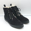 Jenni Kayne Canyon Shearling Ankle Boots Black Suede Size 41 Lace-Up Booties