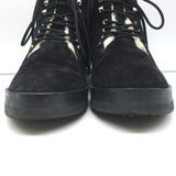 Jenni Kayne Canyon Shearling Ankle Boots Black Suede Size 41 Lace-Up Booties
