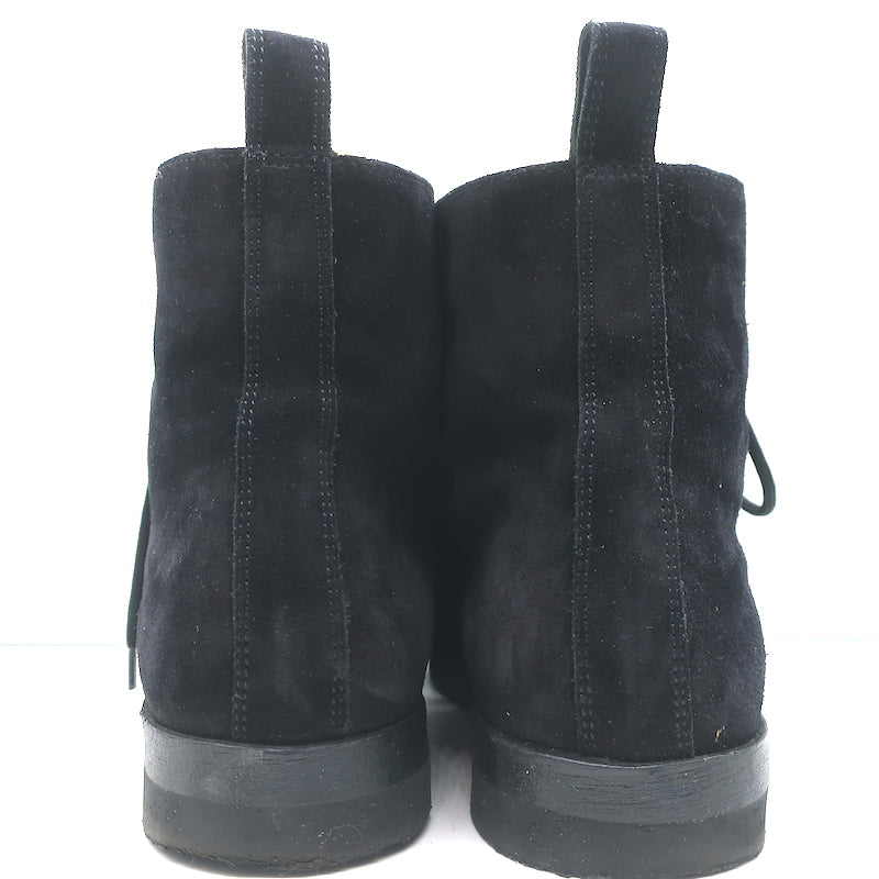 Jenni Kayne Canyon Shearling Ankle Boots Black Suede Size 41 Lace-Up Booties